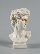 УЦЕНКА Ваза гипс настольная "Бюст Давида" перламутр, 16х9х10 см, белый - Фото 4