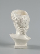 УЦЕНКА Ваза гипс настольная "Бюст Давида" перламутр, 16х9х10 см, белый - Фото 6