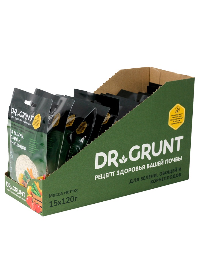 Удобрение минеральное для зелени, овощей, корнеплодов, Dr.Grunt, шоу-бокс, 15 саше - Фото 1