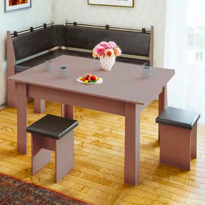 УЦЕНКА Кухонный уголок-4, 1610×1210×900, Шимо темный/Эко кожа шоколад