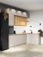 УЦЕНКА Кухонный гарнитур угловой в потолок 3000х1600 Виктория, Кашемир/Дуб крафт - Фото 2