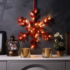 УЦЕНКА Фигура световая "Снежинка красная", d=39 см, 30 LED, ААх2 (не в компл.), Т/БЕЛЫЙ - фото 14998254