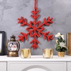 УЦЕНКА Фигура световая "Снежинка красная", d=39 см, 30 LED, ААх2 (не в компл.), Т/БЕЛЫЙ - фото 14998255