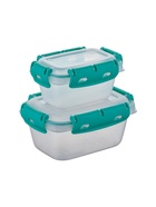 УЦЕНКА Набор контейнеров пищевых герметичных 2 шт., 0.38; 0.8; 80×40×36 см, прямоугольный, прозрачный - Фото 2