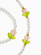 Комплект детский «Выбражулька. Тюльпаны и жемчуг», 2 предмета: бусы, браслет, бело-розовый - фото 63232755