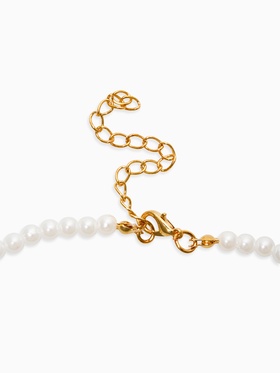 Комплект детский «Выбражулька. Тюльпаны и жемчуг», 2 предмета: бусы, браслет, бело-розовый