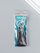 Брелок для ключей на кольце с карабином под нанесение, кожзам, размер окна 3.7×1.7 см, чёрный матовый, 13×4×0.7 см 10904389