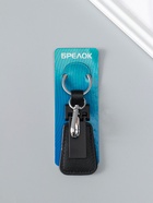 Брелок для ключей на кольце с карабином под нанесение, кожзам, размер окна 3.7×1.7 см, чёрный матовый, 13×4×0.7 см - Фото 6