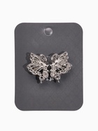 Зажим для кардигана «Ажур. Бабочка», цвет серебро - фото 63130919