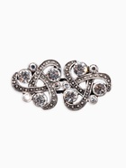 Зажим для кардигана «Ажур. Узел», белый в чернёном серебре - фото 63130930