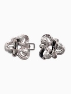 Зажим для кардигана «Ажур. Узел», белый в чернёном серебре - фото 63130932