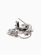 Зажим для кардигана «Ажур. Узел», белый в чернёном серебре - фото 63130933