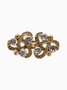 Зажим для кардигана «Ажур. Узел», белый в чернёном золоте - фото 63130935