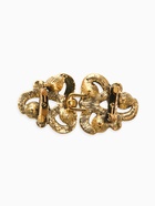 Зажим для кардигана «Ажур. Узел», белый в чернёном золоте - фото 63130936