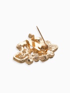 Зажим для кардигана «Ажур. Завитки», белый в золоте - фото 63130943