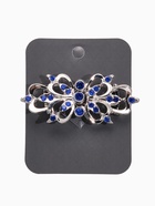 Зажим для кардигана «Ажур. Цветы», синий в серебре - фото 63130949