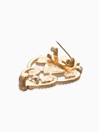 Зажим для кардигана «Ажур. Винтаж», белый в золоте - фото 63130993