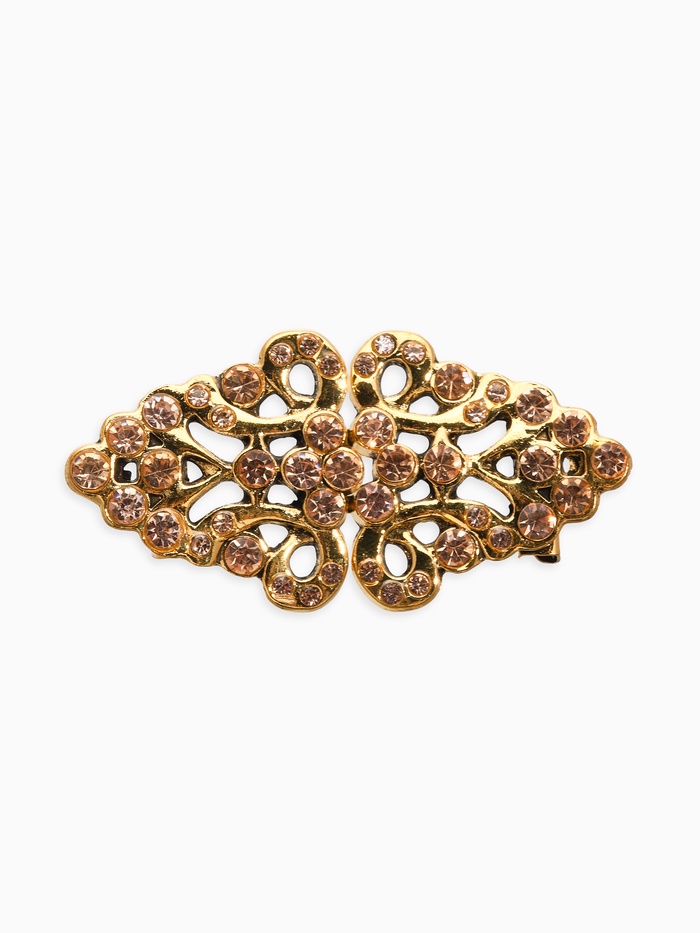 Зажим для кардигана «Ажур. Бутоны», цвет золотой в черненом золоте