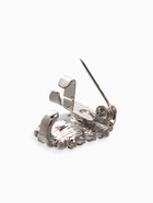 Зажим для кардигана «Ажур. Астра», белый в серебре - фото 63131008