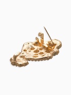 Зажим для кардигана «Ажур. Бант», белый в золоте 10904588