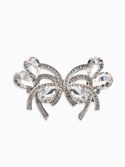 Зажим для кардигана «Ажур. Капельки», белый в серебре