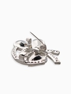 Зажим для кардигана «Ажур. Капельки», белый в серебре - Фото 4