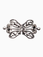 Зажим для кардигана «Ажур. Корона империи», белый в серебре 10904592