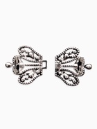 Зажим для кардигана «Ажур. Корона империи», белый в серебре 10904592