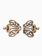 Зажим для кардигана «Ажур», корона империи, белый в золоте - фото 63131047