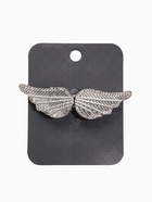 Зажим для кардигана «Ажур. Крылья», белый в серебре - фото 63131054