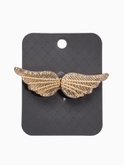 Зажим для кардигана «Ажур. Крылья», белый в золоте - фото 63131059