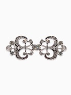 Зажим для кардигана «Ажур. Лилия», белый в серебре - фото 63131060