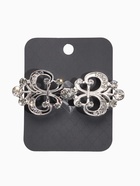 Зажим для кардигана «Ажур. Лилия», белый в серебре - фото 63131064