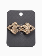 Зажим для кардигана «Ажур. Винтажные пики», белый в золоте - фото 63131089