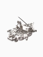 Зажим для кардигана «Ажур. Кокошник», белый в серебре - фото 63131093