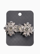 Зажим для кардигана «Ажур. Гербер», белый в серебре - фото 63131104