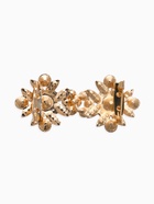 Зажим для кардигана «Ажур. Гербер», белый в золоте - фото 63131106