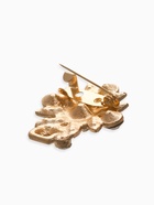 Зажим для кардигана «Ажур. Гербер», белый в золоте - фото 63131108