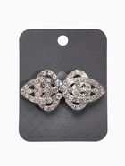 Зажим для кардигана «Ажур. Шип», белый в серебре - фото 63131114