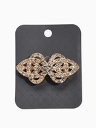 Зажим для кардигана «Ажур. Шип», белый в золоте - фото 63131119