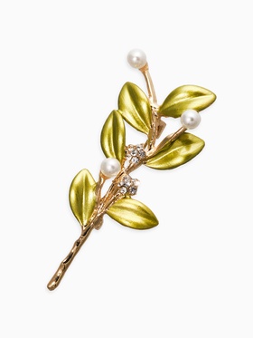 {{photo.Alt || photo.Description || 'Брошь «Веточка с жемчугом», бело-зелёная в золоте'}}