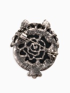 Брошь «Галлиотис» сова, зелёная в чернёном серебре - Фото 2