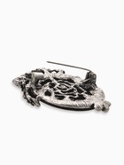 Брошь «Галлиотис» сова, зелёная в чернёном серебре - фото 63131138