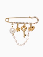 Булавка «Ключик от сердца», 6.5 см, белая в золоте - Фото 2