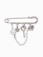 Булавка «Ключик от сердца», 6.5 см, белая в серебре - Фото 2