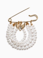 Булавка «Жемчужная россыпь», 6.5 см, d подвесок=5+6+8 см, белая в золоте - фото 63131141