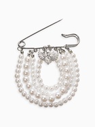 Булавка «Жемчужная россыпь», 6.5 см, d подвесок=5+6+8 см, белая в серебре - фото 63131145