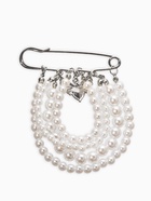 Булавка «Жемчужная россыпь», 6.5 см, d подвесок=5+6+8 см, белая в серебре - фото 63131146