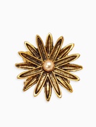 Кольцо для платка «Цветок Астра», белое в чернёном золоте 10904667