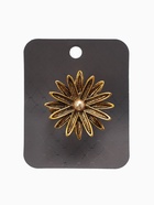 Кольцо для платка «Цветок Астра», белое в чернёном золоте 10904667